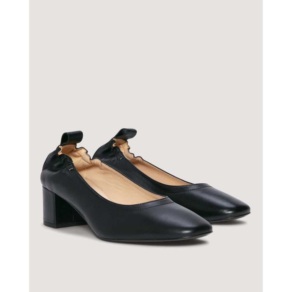 Everlane The Day Heel Black Leather Block Heel Pump Made in Italy Size 8